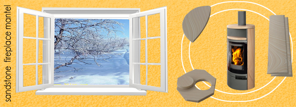 sandstone fireplace